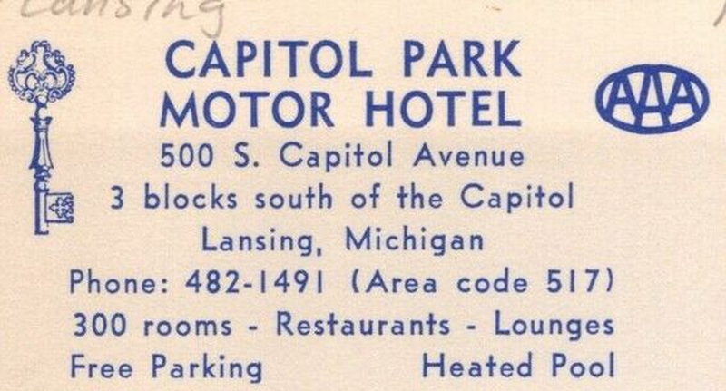Capitol Park Motor Hotel - Vintage Postcard